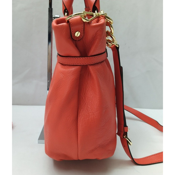 Michael Kors Orange Leather Double Handle Satchel Shoulder Bag - Picture 6 of 16